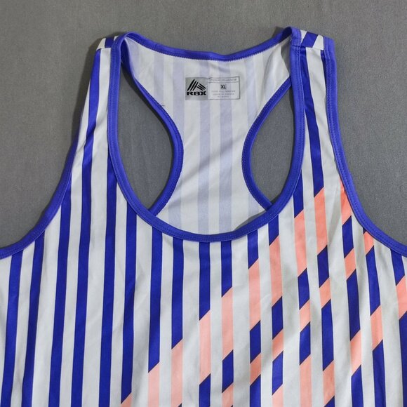 RBX athletic wear tank top women's size XL purple white pink stripes pattern - Picture 2 of 11